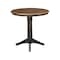 International Concepts Round 36 in Round Top Pedestal Table, 40.9 inH, Hickory/Washed Coal, 36 in W, 36 in L, 41.9 in H K45-36RT-27B-6B-2 - alternate 1